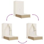 vidaXL Dvojité ležadlo so strieškou a závesmi béžové polyratan – Obrázok 7