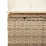 vidaXL Dvojité ležadlo so strieškou a závesmi béžové polyratan – Obrázok 8