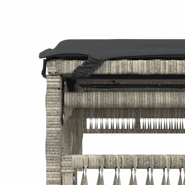 vidaXL Záhradné ležadlá 2 ks so stolíkom svetlosivé polyratan – Obrázok 9