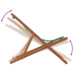 vidaXL Skladacie plážové kreslo vzor listov masívny eukalyptus a látka – Obrázok 8