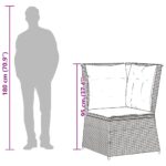 vidaXL Záhradná pohovka rohová s vankúšmi béžová polyratanová – Obrázok 9