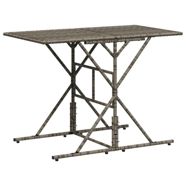 vidaXL 7-dielna záhradná jedálenská sada s podložkami sivá polyratan – Obrázok 3