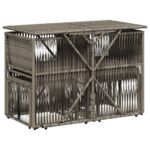 vidaXL 7-dielna záhradná jedálenská sada s podložkami sivá polyratan – Obrázok 7