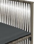 vidaXL 7-dielna záhradná jedálenská sada s podložkami sivá polyratan – Obrázok 9