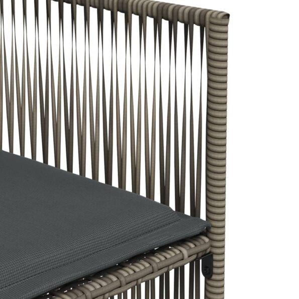 vidaXL 7-dielna záhradná jedálenská sada s podložkami sivá polyratan – Obrázok 9