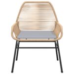 vidaXL Záhradné kreslá 2 ks s vankúšmi hnedé polyratan – Obrázok 5