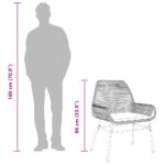 vidaXL Záhradné kreslá 2 ks s vankúšmi hnedé polyratan – Obrázok 10