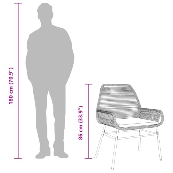 vidaXL Záhradné kreslá 2 ks s vankúšmi hnedé polyratan – Obrázok 10