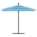 vidaXL Vonkajší slnečník s oceľovou tyčou modrý 269x269x235 cm – Obrázok 3