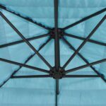 vidaXL Vonkajší slnečník s oceľovou tyčou modrý 269x269x235 cm – Obrázok 9