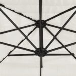 vidaXL Záhradný slnečník s oceľovou tyčou biely 269x269x235 cm – Obrázok 9