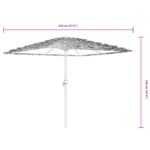 vidaXL Záhradný slnečník s oceľovou tyčou hnedý 248x248x248 cm – Obrázok 11