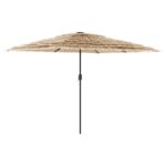 vidaXL Záhradný slnečník s oceľovou tyčou hnedý 268x268x226 cm – Obrázok 2