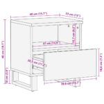 vidaXL Nočné stolíky 2 ks 40x34x46 cm masívne mangovníkové drevo – Obrázok 11