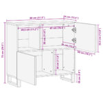 vidaXL Komoda 80x34x75 cm mangovníkový masív – Obrázok 10