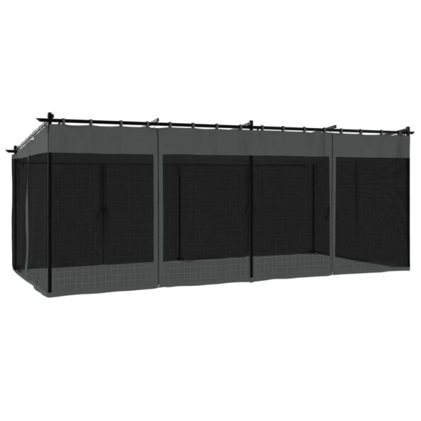 vidaXL Altánok so sieťovinovými stenami antracit 6x3 m oceľ – Obrázok 6