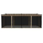 vidaXL Altánok so sieťovinovými stenami sivohnedý 6x3 m oceľ – Obrázok 4