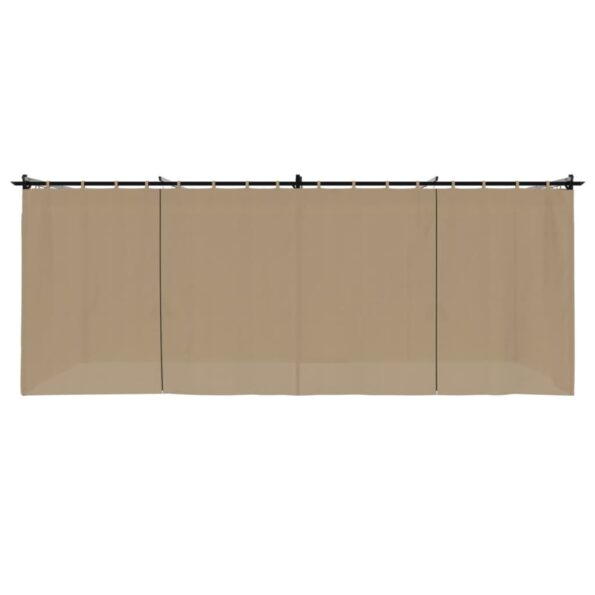 vidaXL Altánok so závesmi sivohnedý 6x3 m oceľ – Obrázok 4