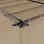 vidaXL Altánok so závesmi sivohnedý 6x3 m oceľ – Obrázok 7