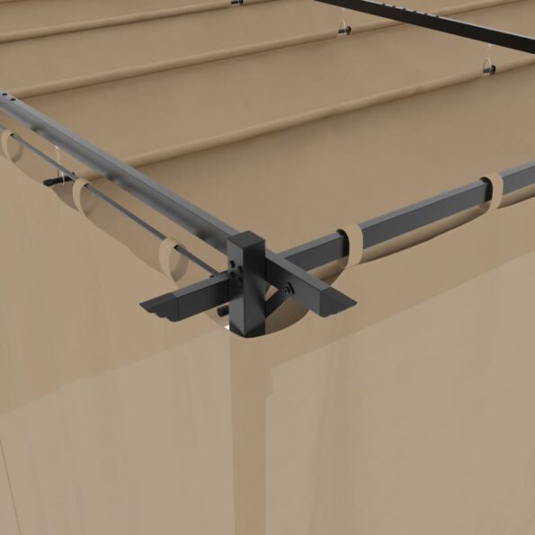 vidaXL Altánok so závesmi sivohnedý 6x3 m oceľ – Obrázok 7