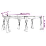 vidaXL Altánok so závesmi sivohnedý 6x3 m oceľ – Obrázok 9