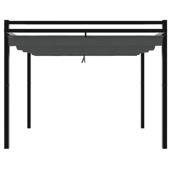 vidaXL Záhradný altánok so zaťahovacou strechou antracit 3x3 m hliník – Obrázok 4