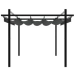 vidaXL Záhradný altánok so zaťahovacou strechou antracit 3x3 m hliník – Obrázok 5