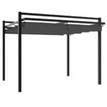 vidaXL Záhradný altánok so zaťahovacou strechou antracit 3x3 m hliník – Obrázok 6