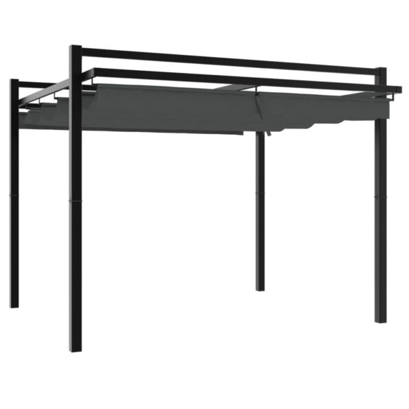 vidaXL Záhradný altánok so zaťahovacou strechou antracit 3x3 m hliník – Obrázok 6