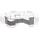 vidaXL 7-dielna záhradná súprava pohoviek s vankúšmi svetlosivá – Obrázok 3