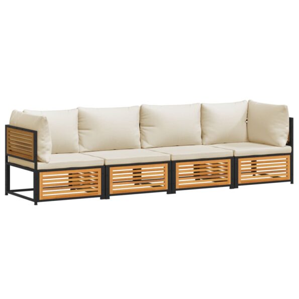 vidaXL 4-dielna záhradná sedacia súprava s vankúšmi akáciový masív – Obrázok 2