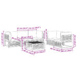 vidaXL 6-dielna záhradná sedacia súprava s vankúšmi akáciový masív – Obrázok 12