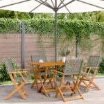 vidaXL Skladacie záhradné stoličky 4 ks sivé polyratan a masívne drevo