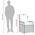 vidaXL Záhradné sklápacie stoličky 2 ks béžové polyratan – Obrázok 12