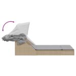 vidaXL Dvojité ležadlo so strieškou a podložkami, béžové, polyratan – Obrázok 6