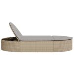 vidaXL Dvojité ležadlo s podložkami béžové polyratan – Obrázok 4