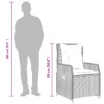 vidaXL Záhradné sklápacie stoličky 2 ks béžové polyratan – Obrázok 11