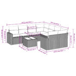 vidaXL 9-dielna záhradná súprava pohoviek s vankúšmi svetlosivá – Obrázok 3