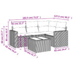 vidaXL 5-dielna záhradná súprava pohoviek s vankúšmi svetlosivá – Obrázok 3