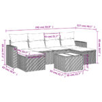 vidaXL 7-dielna záhradná súprava pohoviek s vankúšmi svetlosivá – Obrázok 3