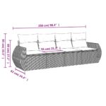 vidaXL 4-dielna záhradná sedacia súprava a vankúše svetlosivá – Obrázok 3