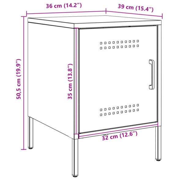 vidaXL Nočné stolíky 2 ks čierne 36x39x50,5cm oceľ – Obrázok 11