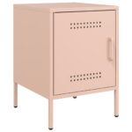 vidaXL Nočný stolík ružový 36x39x50,5 cm oceľ – Obrázok 2