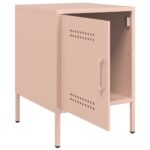 vidaXL Nočný stolík ružový 36x39x50,5 cm oceľ – Obrázok 9