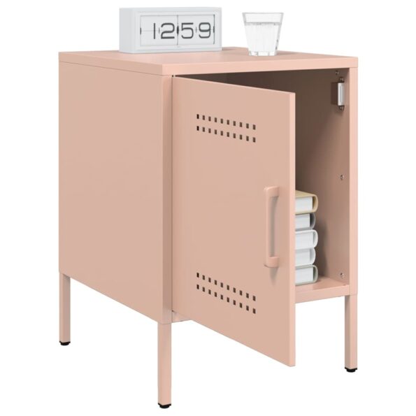 vidaXL Nočné stolíky 2 ks ružové 36x39x50,5 cm oceľ – Obrázok 4