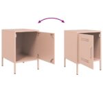 vidaXL Nočné stolíky 2 ks ružové 36x39x50,5 cm oceľ – Obrázok 10