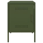 vidaXL Nočný stolík olivovozelený 36x39x50,5 cm oceľ – Obrázok 6