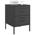 vidaXL Nočný stolík čierny 36x39x50,5 cm oceľ – Obrázok 4