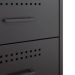 vidaXL Nočný stolík čierny 36x39x50,5 cm oceľ – Obrázok 11