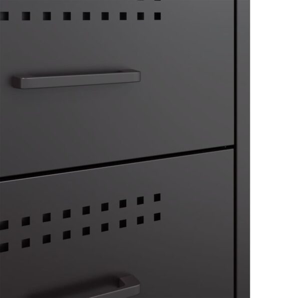 vidaXL Nočný stolík čierny 36x39x50,5 cm oceľ – Obrázok 11